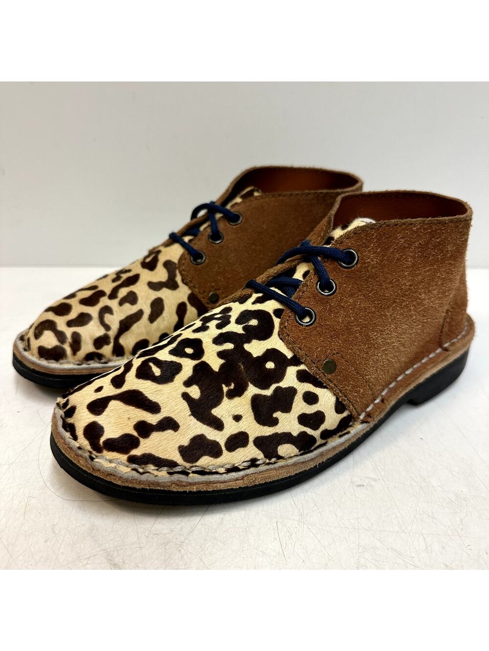 VGUC Brother Vellies Erongo Leopard Print Leather Handmade South Africa W 8 M 6